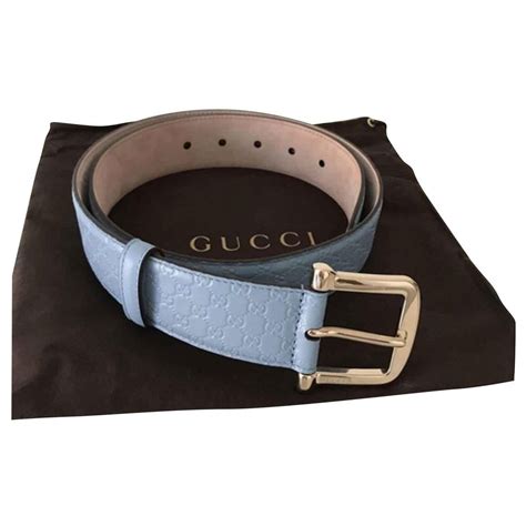 pastel blue gucci belt|Gucci leather belt.